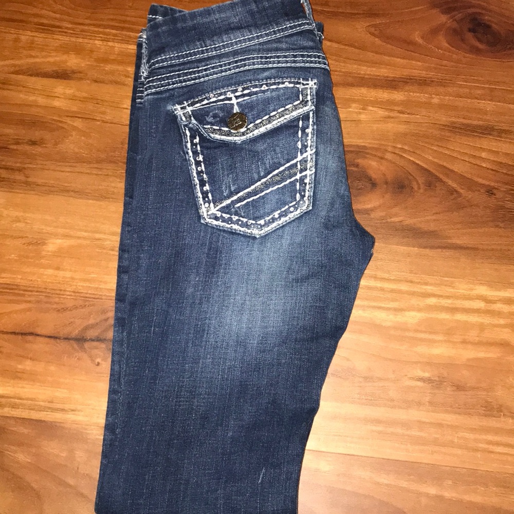 Dark wash bootcut denim jeans